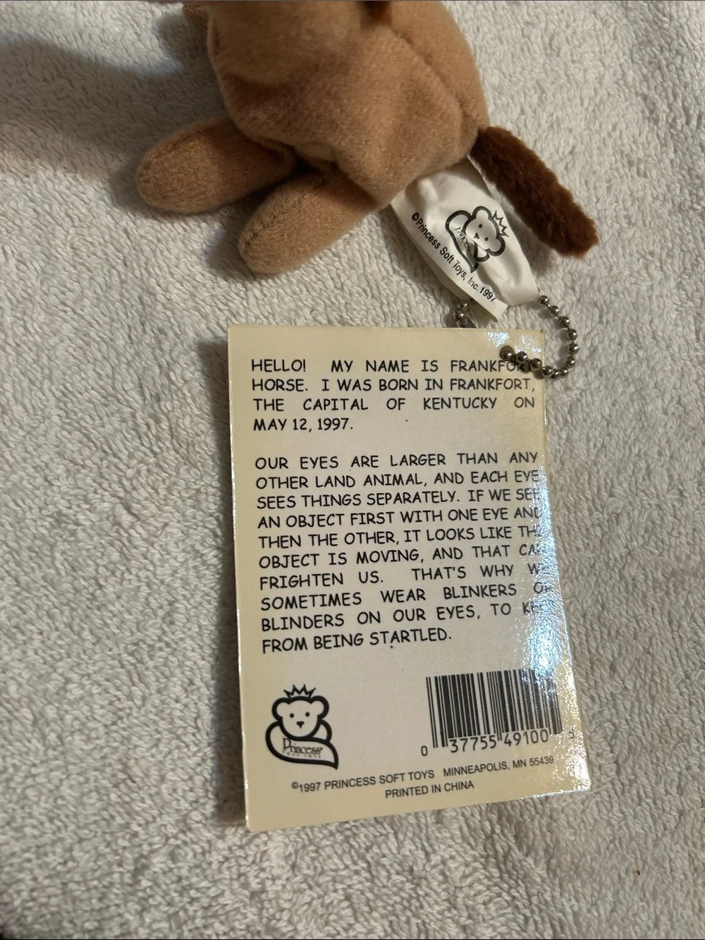 Plush Brown Horse Key Clip - Small Stuffed Toy
